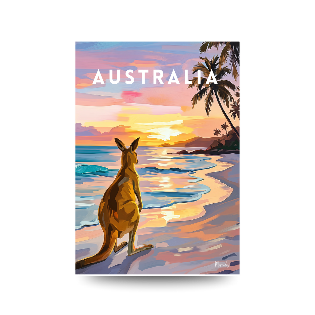 Australia 'Kangaroo Beach Sunrise' Poster