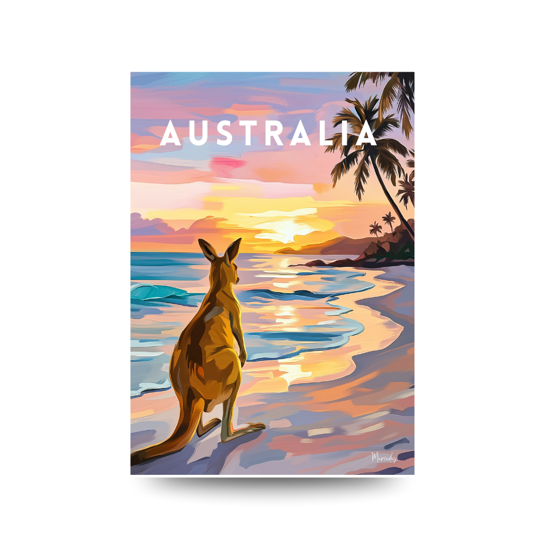 Australia 'Kangaroo Beach Sunrise' Poster