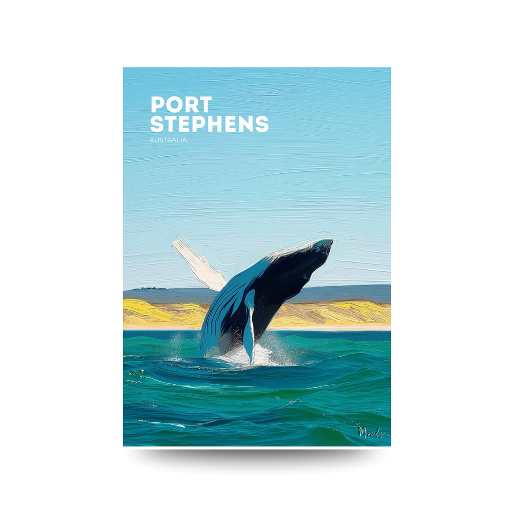 Port Stephens 'Whale Breach' Poster
