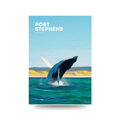 Port Stephens 'Whale Breach' Poster