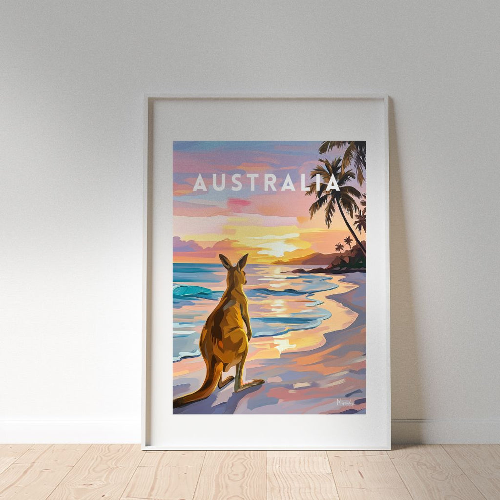 Australia 'Kangaroo Beach Sunrise' Poster