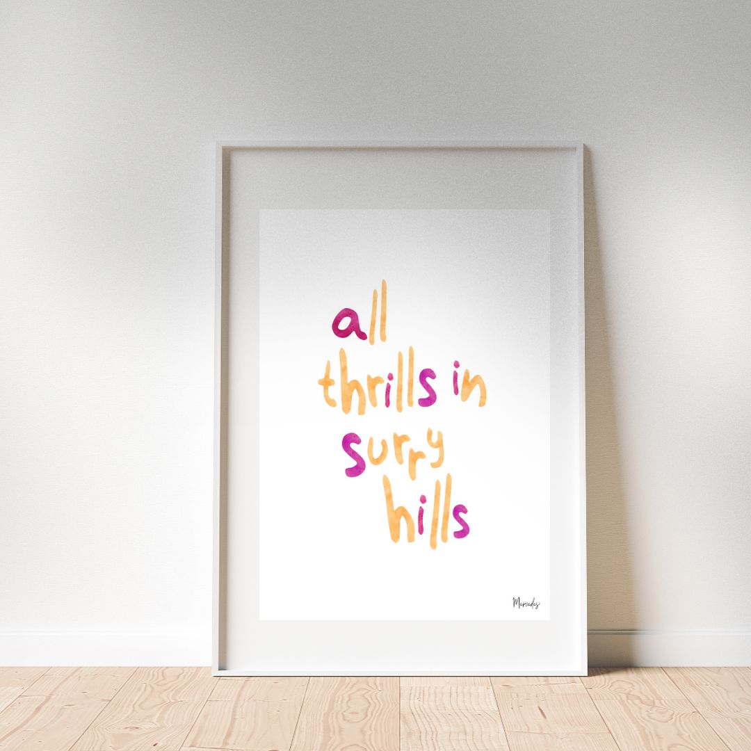 Surry Hills Sydney Typography Poster