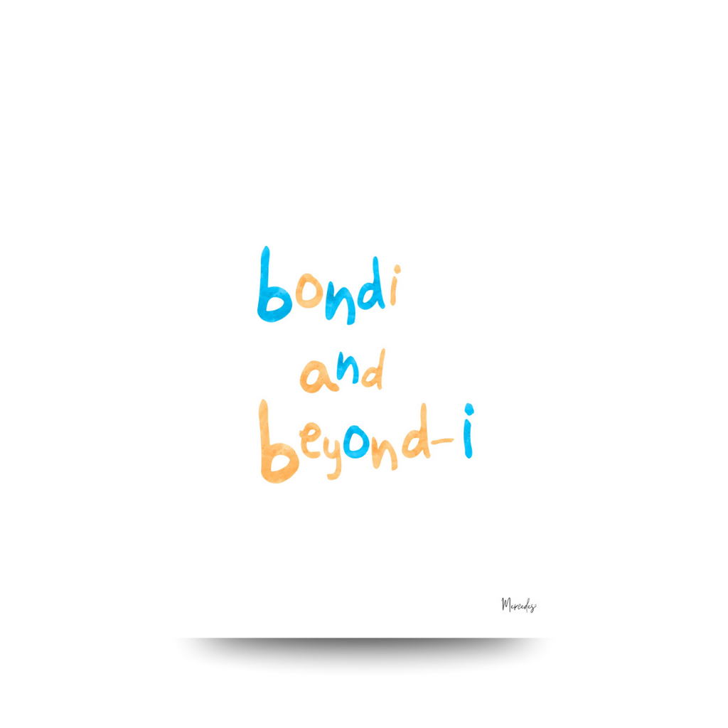 Bondi Sydney Typography Poster