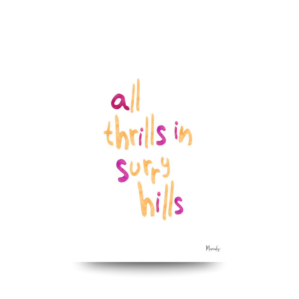 Surry Hills Sydney Typography Poster
