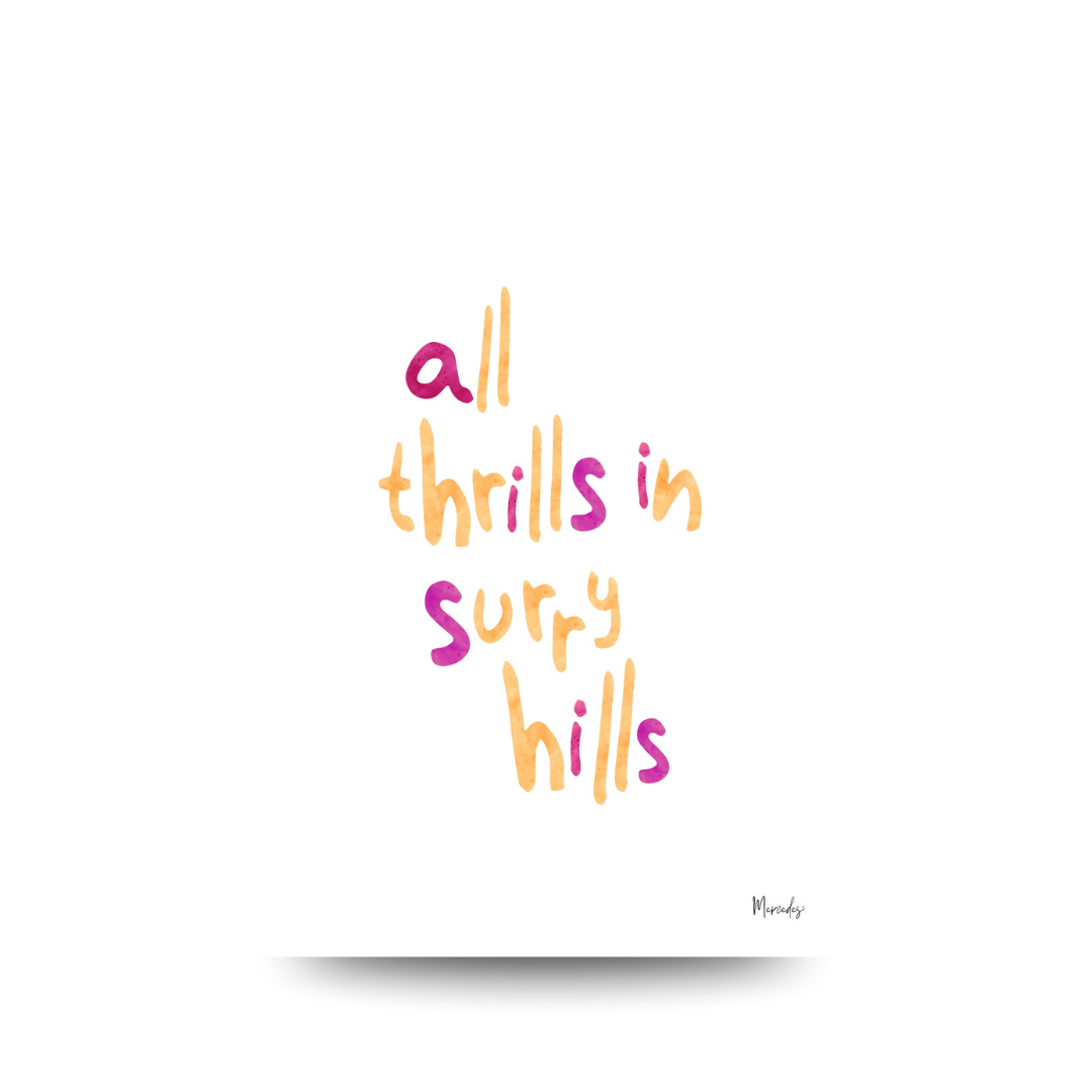 Surry Hills Sydney Typography Poster